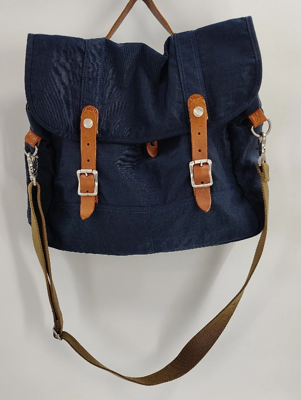 J. Crew Messenger Bag Hardwick Blue Brown